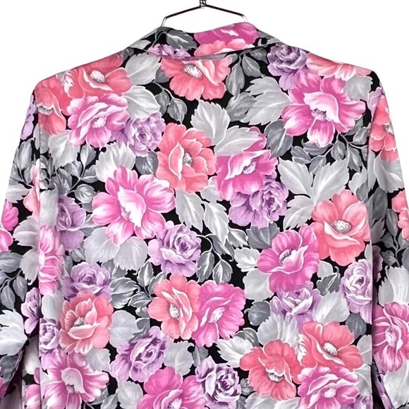 Vintage Levi Strauss Womens Blouse Size 16 Floral Button-Up Pink & Gray VGUC - Picture 6 of 13